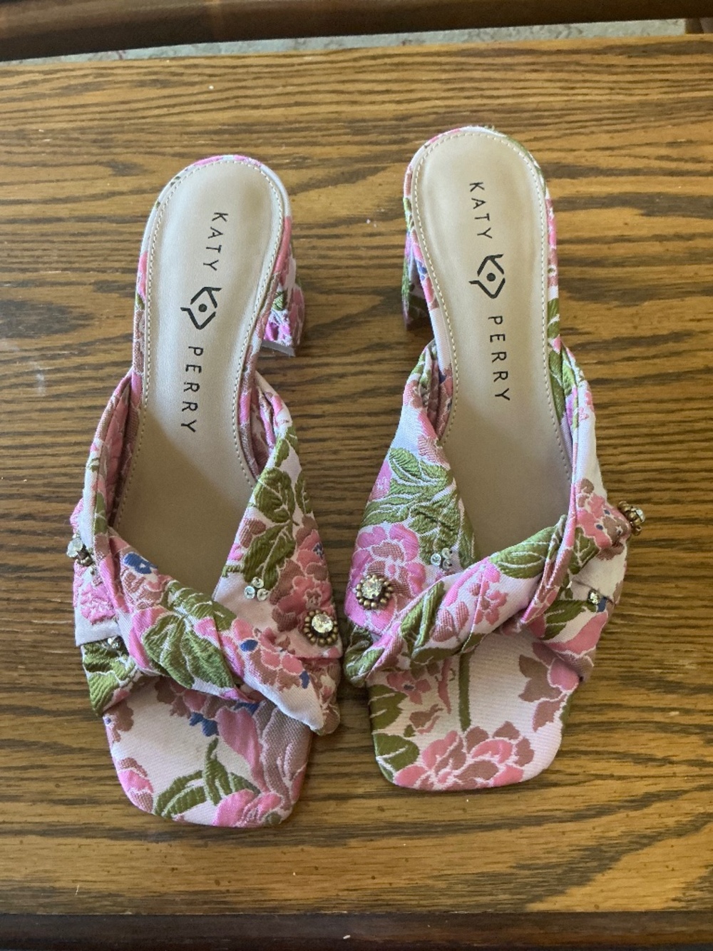 Katy Perry The Tooliped Vintage Print Fabric Sandal sz 7 - Picture 2 of 8